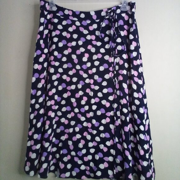 Talbots Dresses & Skirts - Talbots Skirt Women 16P 16 Petite Wrap Look Side Zip Pattern Blue Pink Purple
